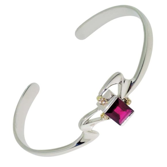 Rubelite Tourmaline and Diamond Bracelet - Picture 1 of 3